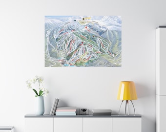 Winter Park Colorado Ski Trail Map Framed Canvas Poster