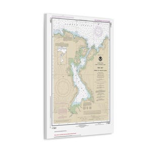 Póster de lienzo en 3D con mapa náutico, carta de navegación, isla Príncipe de Gales, costa sureste de Alaska, bahía roja