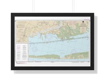 Carta náutica de Laguna Madre, Texas y Arroyo Colorado (póster enmarcado)