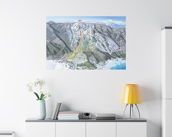 Tamarack Resort Idaho Ski Trail Map 3-D Canvas Poster