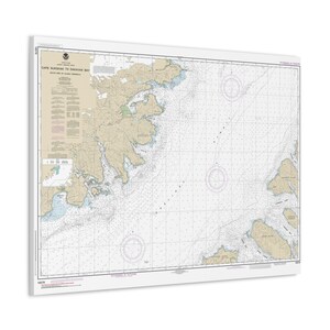 Póster de lienzo en 3D del estrecho de Shelikof, península de Alaska, mapa náutico, carta de navegación, cabo Nukshak a bahía Dakavak