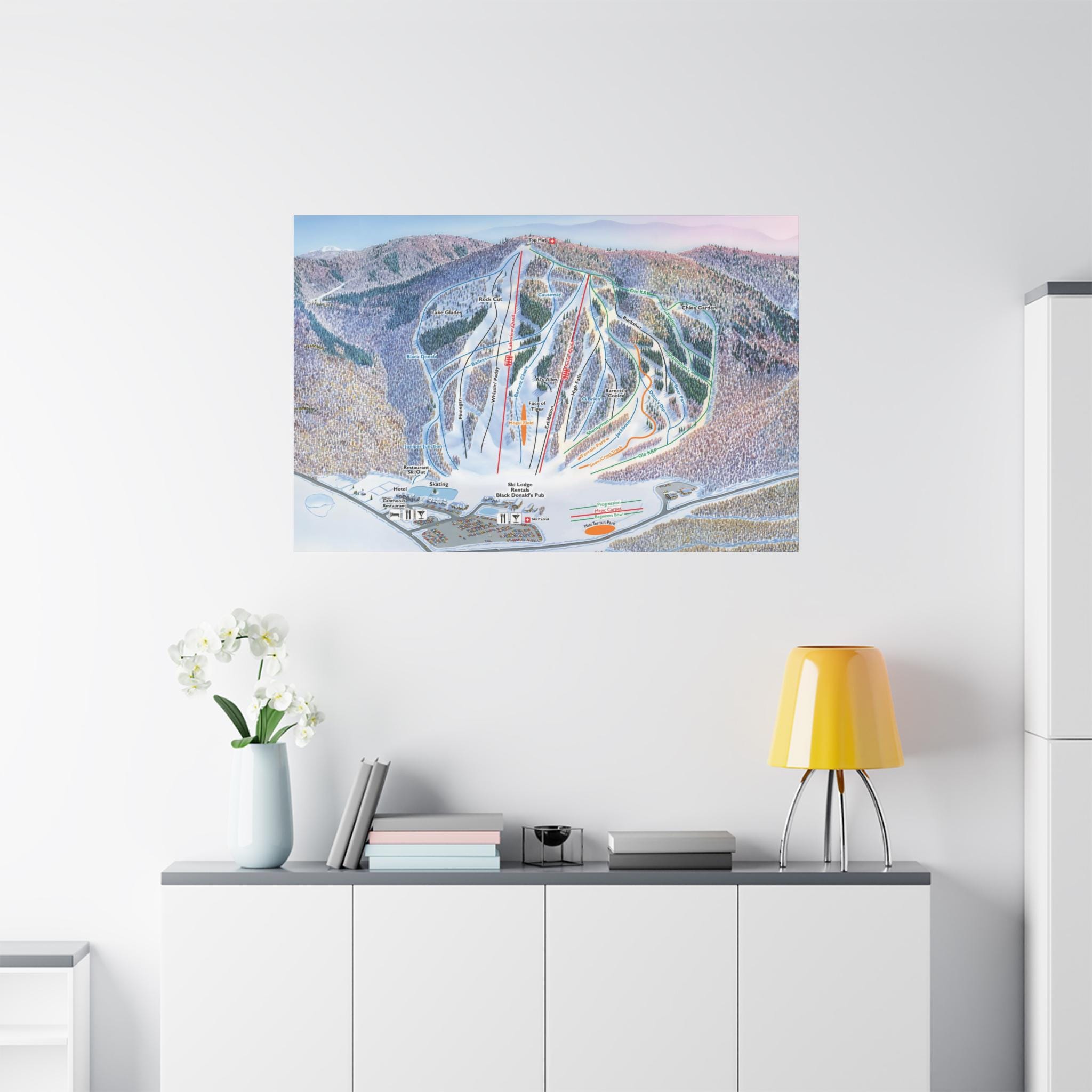 Calabogie Peaks Ski Trail Map 3-D Canvas Poster Ontario Canada