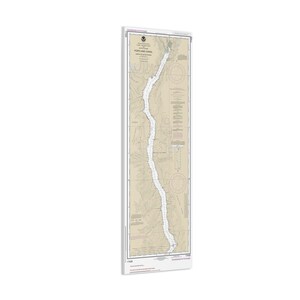 Póster de lienzo en 3D con mapa náutico y carta de navegación del canal de Portland al norte de la isla Hattie, costa sureste de Alaska