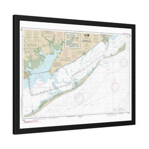 Carrabelle River nach Apalachicola Bay und Dog Island Florida Seekarte Segelkarte gerahmtes Poster