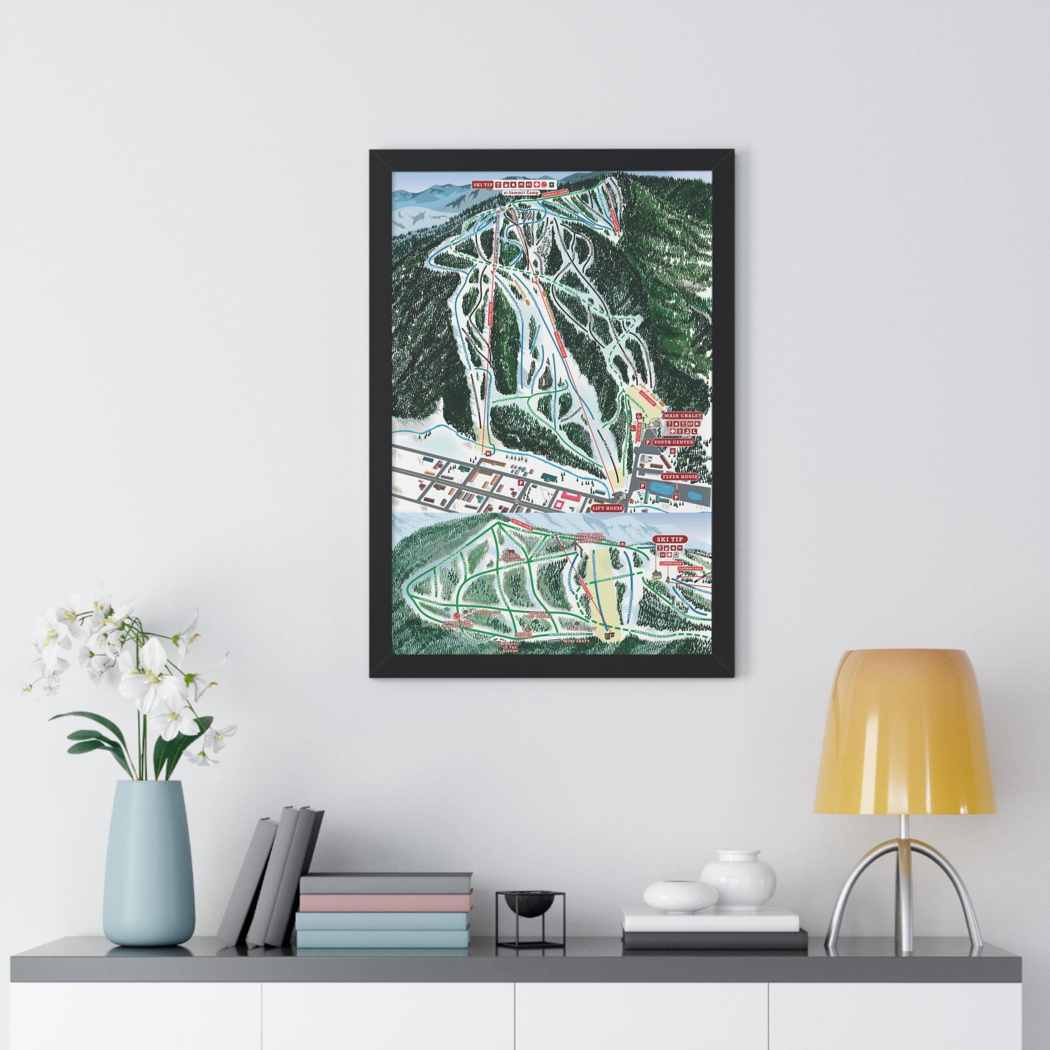 Póster enmarcado con el mapa del sendero del río Rojo, Nuevo México