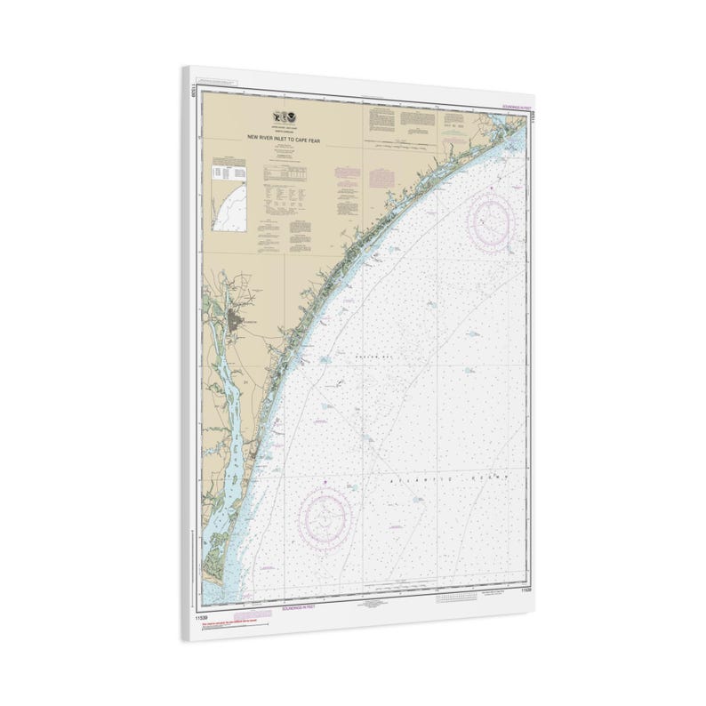 New River Inlet to Cape Fear North Carolina Nautical Chart Sailing Map ...