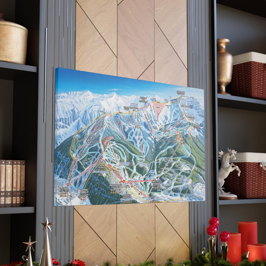 Telluride Colorado Ski Trail Map 3-D Canvas Poster - Etsy