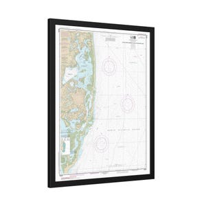 Chatham Hafen und Pleasant Bay Massachusetts Seekarte Segelkarte Cape Cod gerahmtes Poster