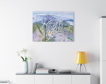 Saddleback Maine Ski Trail Map 3-D Canvas Poster
