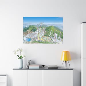 Cannon New Hampshire Ski Trail Map 3-D Canvas Poster