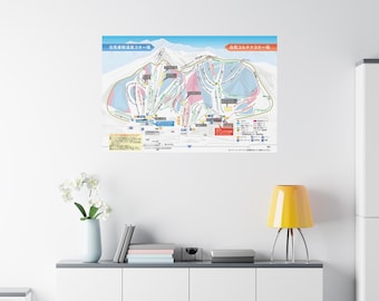 Hakuba Norikura und Cortina Ski Loipen Map 3-D Leinwand Poster Nagano Japan