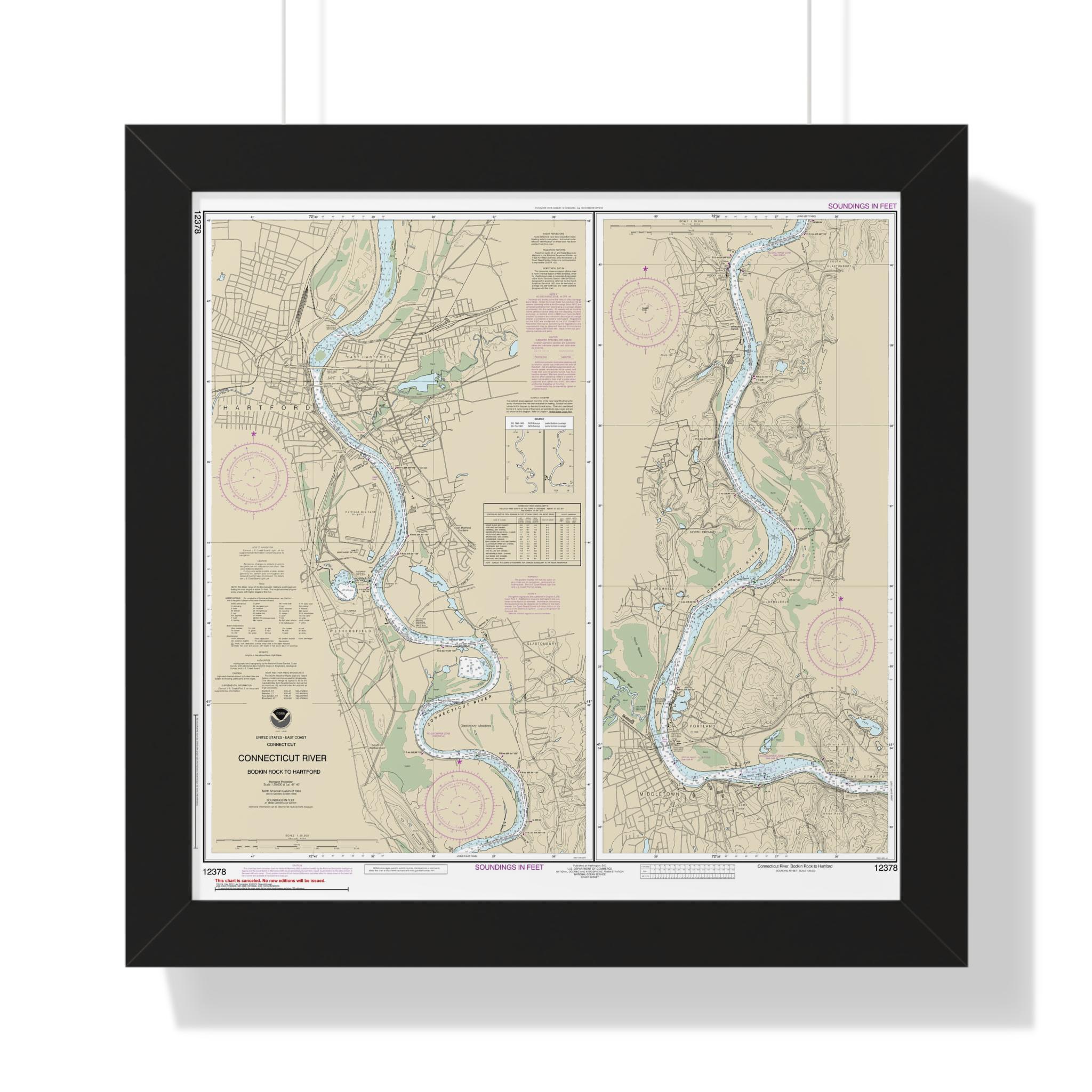 Connecticut River Bodkin Rock to Hartford Nautical Chart Sailing Map ...