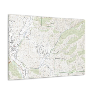 3D-canvasposter: 3D-canvas met topografische kaart Dollar Mountain Sun Valley Idaho