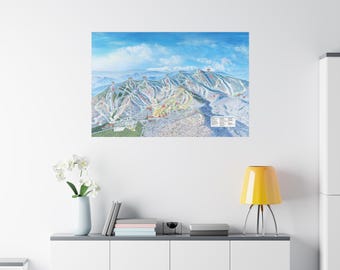 Sunday River Maine Ski Trail Map 3-D Canvas Poster