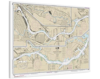 Buffalo Hunting Carpenters and Boggy Bayou Houston Texas Nautical Chart Sailing Map Framed Canvas Poster