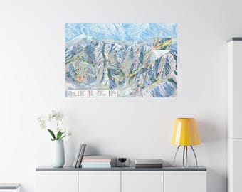 Póster de lienzo 3D con mapa de pistas de esquí de Park City, Utah