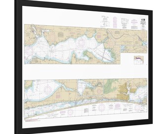 East Bay Santa Rosa Sound and Choctawhatchee Bay Florida Nautical Chart Sailing Map Framed Poster