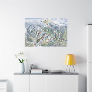 Winter Park Colorado Ski Trial Map 3-D Canvas Poster