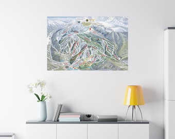 Póster de lienzo 3D con el mapa de pistas de esquí de Winter Park, Colorado