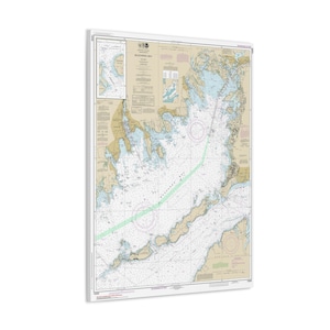 Buzzards Bay Quicks Hole Massachusetts Seekarte Segelkarte 3-D Leinwand Poster