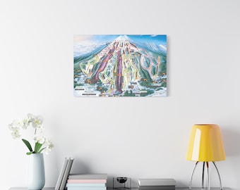 Niseko Japan Ski Trail Map 3-D Canvas Poster
