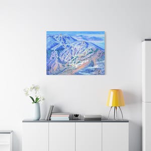Mad River Glen Skitrail Map 3-D Leinwand Poster Vermont