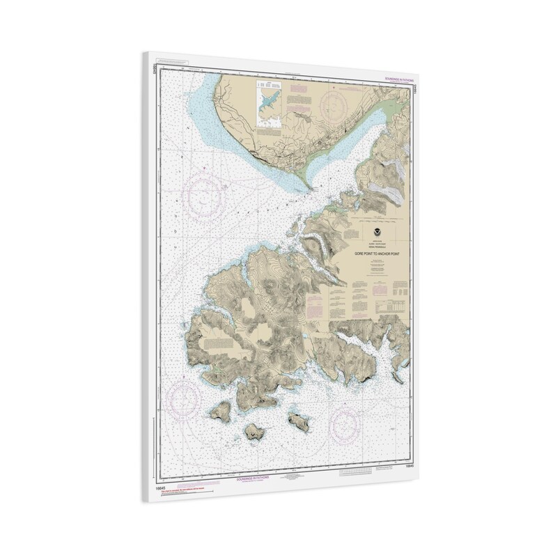Kachemak Bay and Anchor Point Alaska Nautical Chart Sailing Map 3-D ...