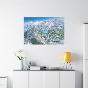 Telluride Colorado Ski Trail Map 3-D Canvas Poster