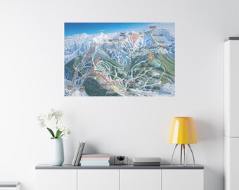 Telluride Colorado Ski Trial Map 3-D Canvas Poster