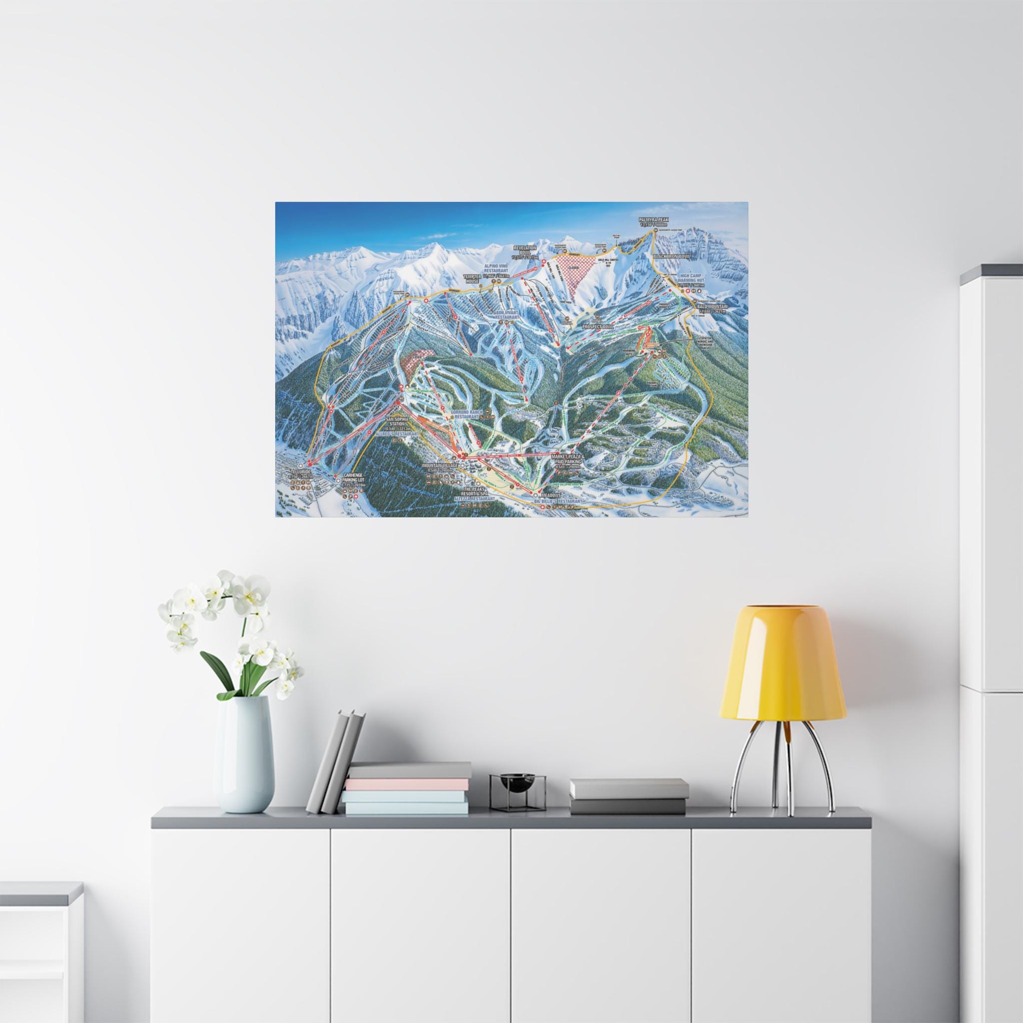 Telluride Colorado Ski Trail Map 3-D Canvas Poster - Etsy