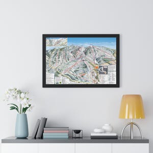 Steamboat Colorado Trail Map Ski Resort Framed Poster