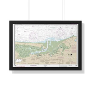 Barnstable Hafen Massachusetts Seekarte Segelkarte Cape Cod Gerahmtes Poster