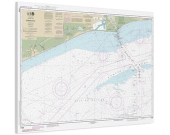 Sabine Bank Texas and Louisiana Texas Nautical Chart Sailing Map Framed Canvas Poster