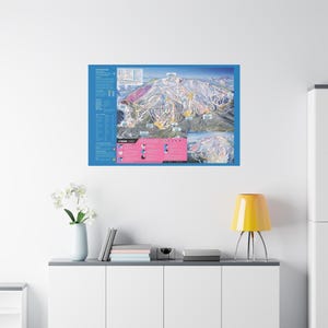 Poster su tela 3D della mappa del sentiero Mammoth Mountain California