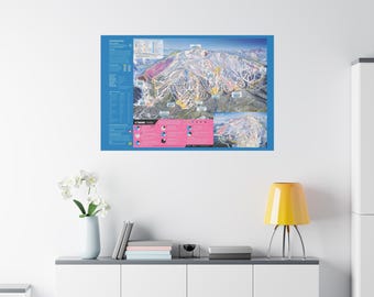 Mammoth Mountain California Trail Map 3-D Canvas Poster
