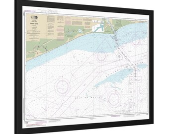 Sabine Bank Texas and Louisiana Nautical Chart Sailing Map Framed Poster