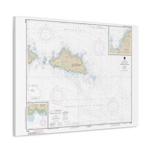 Póster en lienzo en 3D de la isla Shemya, puerto de Alcan, cala Skoot, Alaska, carta náutica, Semichi, islas Aleutianas