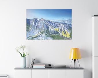 Dodge Ridge California Ski Trail Map 3-D Canvas Poster