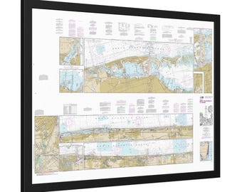 Miami Beach to West Palm Beach Florida Nautical Chart Sailing Map Framed Poster