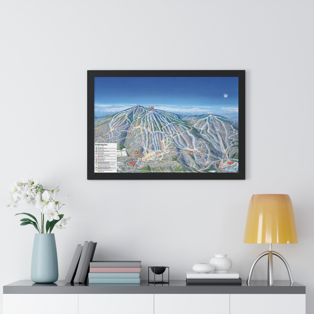 Okemo Vermont Trail Map Ski Resort Framed Poster - Etsy