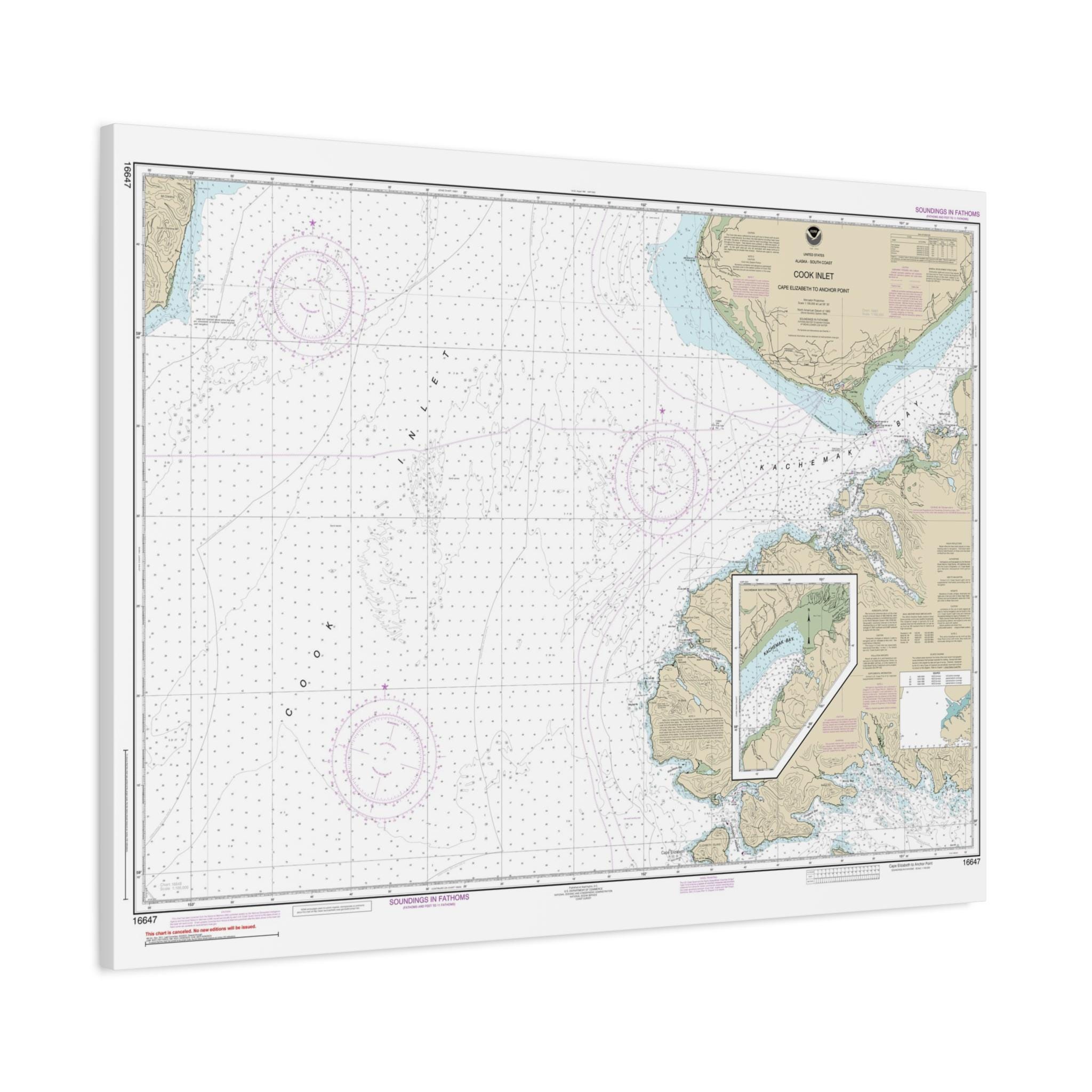 Kachemak Bay and Anchor Point Cook Inlet Alaska Nautical Chart Sailing ...