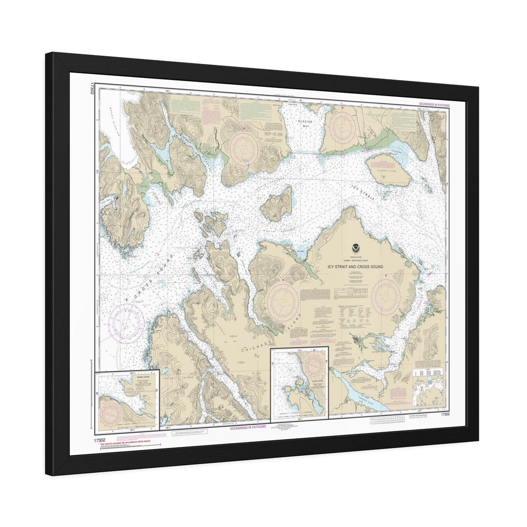 Sound Strait Local Enc Icy Strait Cross Sound Glacier Bay Gustavus Alaska Nautical Chart ...