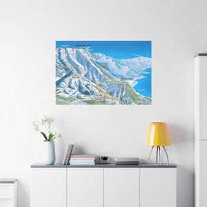 Diamond Peak Wanderkarte Lake Tahoe Nevada 3-D Leinwand Poster