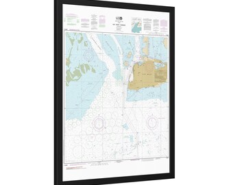 Key West Harbor Florida Nautical Chart Sailing Map Framed Poster