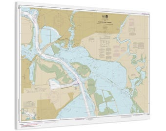 Houston Ship Channel and Atkinson Island Texas Nautical Chart Sailing Map Framed Canvas Poster