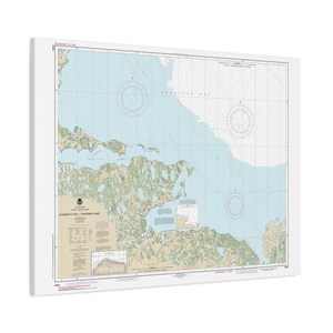Harrison Bay Western Part Arctic Coast Alaska Nautical Chart Sailing Map 3-D Canvas Poster
