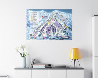 Hakuba Happo One Ski Loipe Map 3-D Canvas Poster Nagano Japan