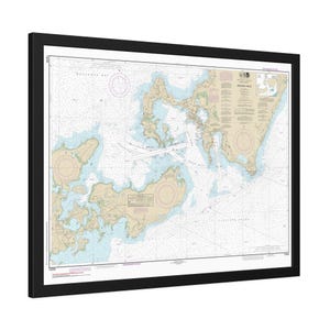 Woods Hole Massachusetts Seekarte Segelkarte Cape Cod Gerahmtes Poster