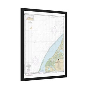 Póster enmarcado con mapa náutico y carta de navegación de la costa ártica de Alaska desde el paso de Utukok hasta Blossom Shoals
