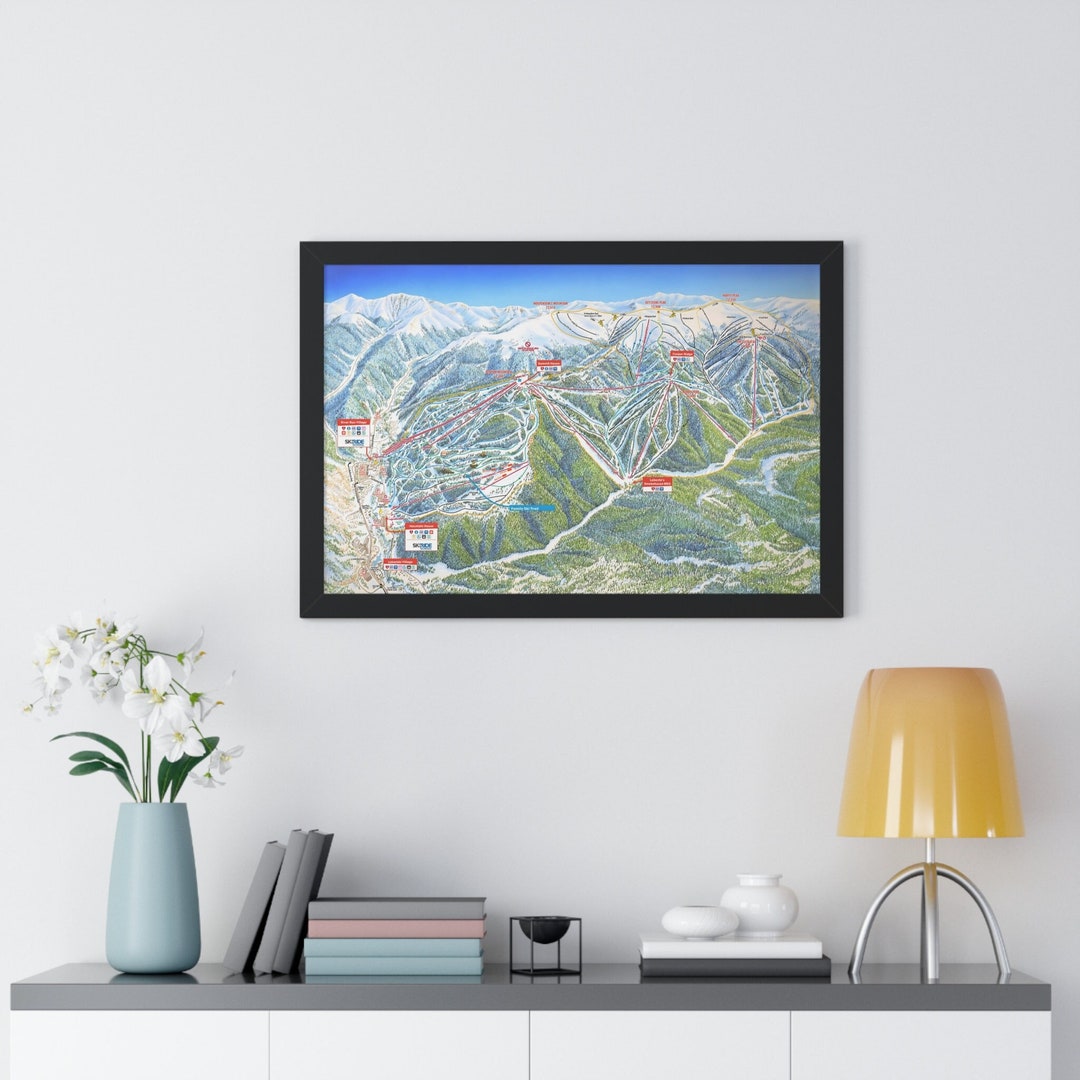 Keystone Colorado Trail Map Ski Resort Framed Poster - Etsy